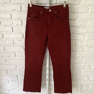 Zara Rust Cropped Straight Jeans with Raw Hem Women’s Size 4 / 26